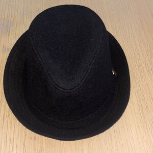Men's Black Wool Felt Fedora Hat